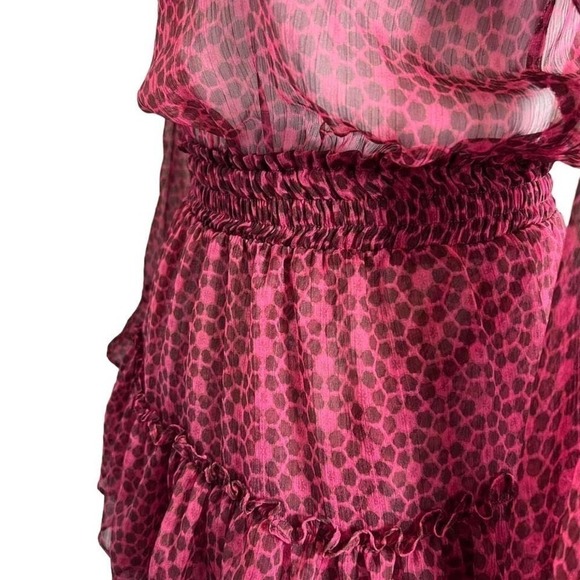 MISA Los Angeles Collared Dress Sheer Ruffled Long Sleeve ‎ Size XS - Picture 10 of 16